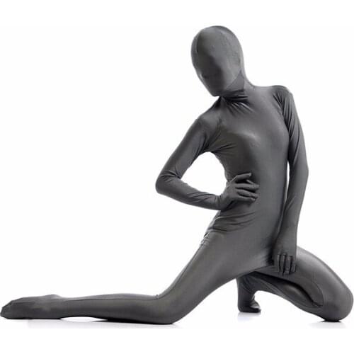 Ainclu 24 hours Customize for adults and kids Dark Gray Spandex Zentai Suit for Women Female Halloween Jumpsuit Romper