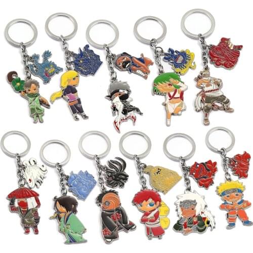 Hot Anime Naruto Keychain Kyuubi Kitsune Key Chains Nine-tailed Fox Beasts Key Ring Holder Chaveiro Figure Cartoon Jewelry