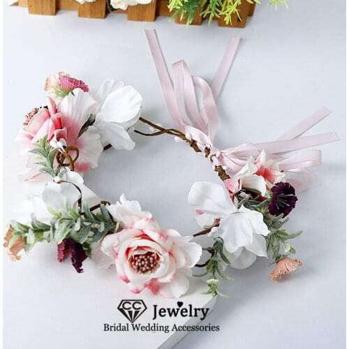 CC Women Hairbands Wedding Hair Accessory Engagement Jewelry Bridesmaids Romantic Crowns Flower Headband Seaside Headpiece 58391