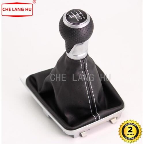 For VW Golf 7 a7 mk7 GTI GTD 2013 2014 2015 2016 2017 car-styling 6 speed Gear stick shift knob With black leather boot