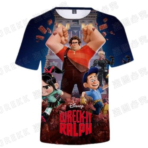 Wreck It Ralph 3D Print Men Clothing Fashion Cartoon Anime Disney Movie Kids Tee Tops Short Sleeve Oversized Men T Shirt