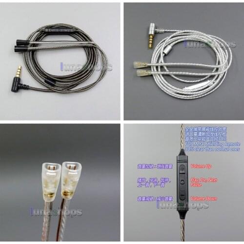 LN006033 Shielding Mic Remote OCC Pure Silver Plated Earphone Cable For Sennheiser IE8 IE8i IE80 IE80s