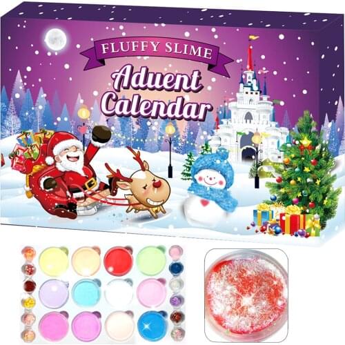 24 Pieces/Set Slime Bubble Gum Crystal Mud Advent Calendar 2020 Children And Adolescents Christmas Countdown