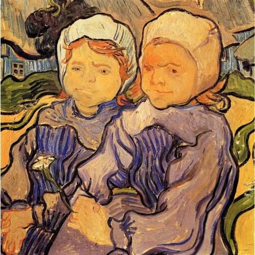 Handmade oil painting reproduction of Vincent Van Gogh High quality Two Children Living room decor