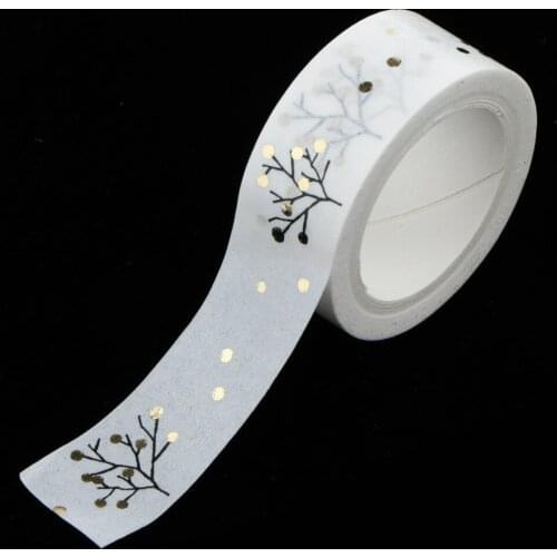 5 Meters/ Roll DIY Hot Gold Flower Washi Tape Decorative Sticky Paper Masking Tape Self Adhesive Tape Scrapbooking Tape Planner