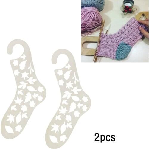 2 Pieces Natural Wood Sock Blocker For Diy Christmas Sock Gifts Knitting Handle Home Weave Yarn Crafts Household Knitting Tools