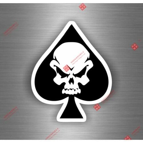 Hot Sell Personality Sticker Aufkleber Auto Motorrad Helm Tuning Totenkopf Skull Pik Ass Pikass R2 Motorcycle Decals