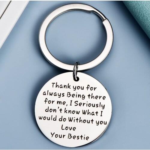 Best Friend Keychain, Bestfriend Gift, Bestie, Thank You for Always Being There Keychain Missing You