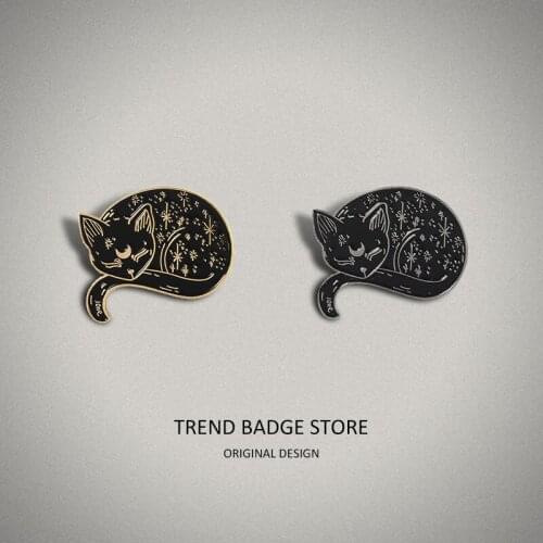 Fashionable Cartoon Cute Little Animal Brooch Creative Design Clever Eccentric Bao Male Cat Alloy Badge Jewelry Enamel Label Pin
