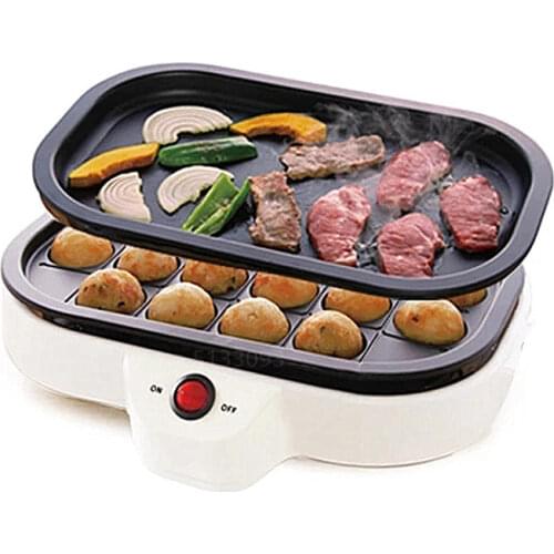 Small Takoyaki Maker BBQ Grill Mini steak Frying pan baking plates electric Octopus Balls Machine 20 holes 110V 220V EU US