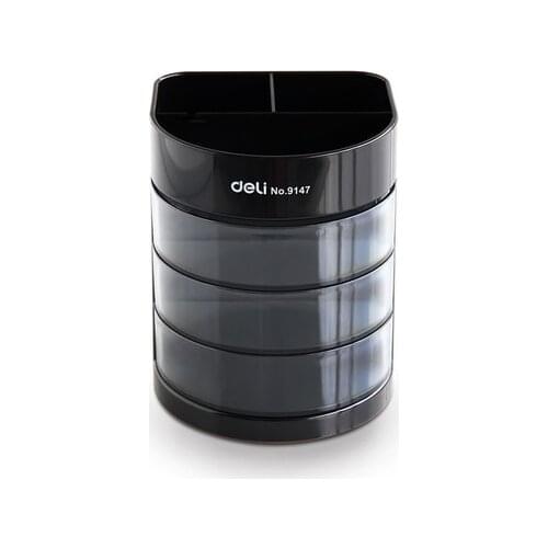 Deli 9147 Multifunctional Pen Holder / Office Business / Plastic Pen Holder / Multi-layer Pen Holder / Creative Pen Box