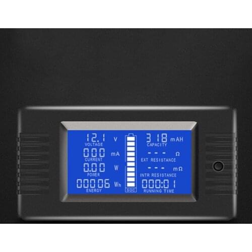 DC Multimeter 0-200V 0-10A Battery Tester Voltmeter Ammeter Power Voltage Current Impedance Capacity Energy Time Meter Monitor