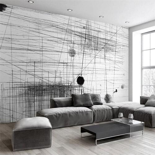 Custom Mural Wallpaper Black White Stripes Lines Abstract Art Wall Painting Living Room Sofa TV Backdrop 3D Photo Wall Paper