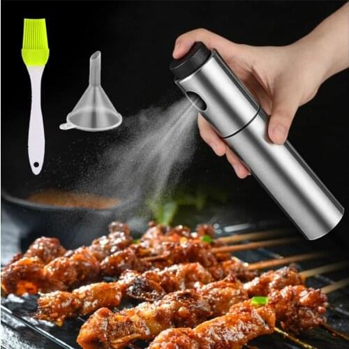 Olive oil vinegar sprayer fine mist oil spray bottle pump stainless steel water dispenser seasoning kettle barbecue kitchen tool