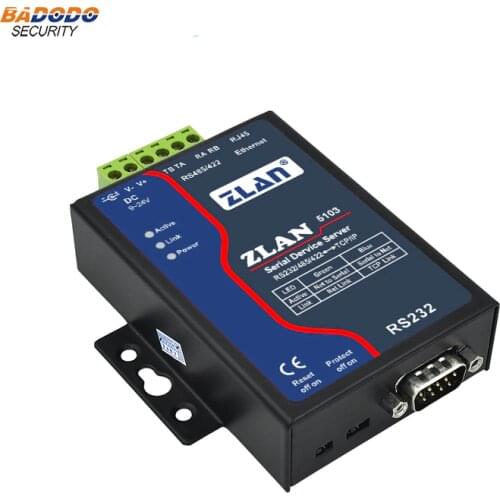 Industrial serial port RS232 RS422 RS485 to Ethernet TCP/IP server device converter ZLAN5103 Serial Device Server Support DHCP