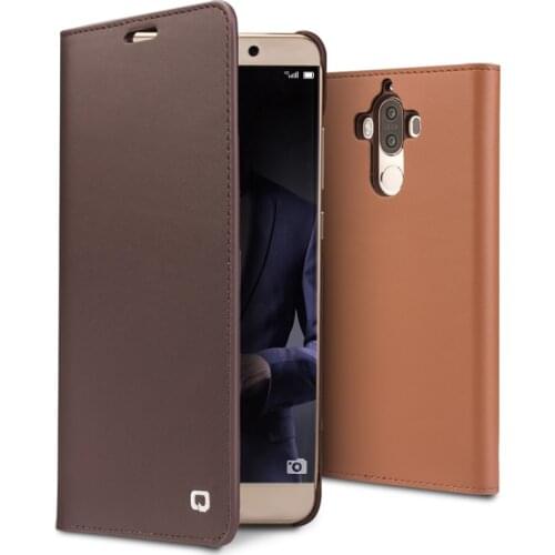QIALINO Ultra Slim Genuine Leather Case for Huawei Ascend Mate 9 Handmade Cover for Huawei Mate 9 Pro 5.9 Flip UNBreak Case
