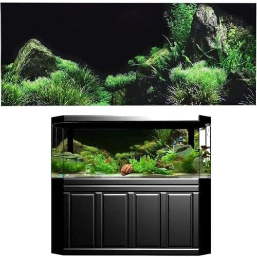 3D Aquarium Landscape Poster Rainforest Wallpaper Fish Tank Background Decoration PVC Self Adhesive Backdrop HD Sticker