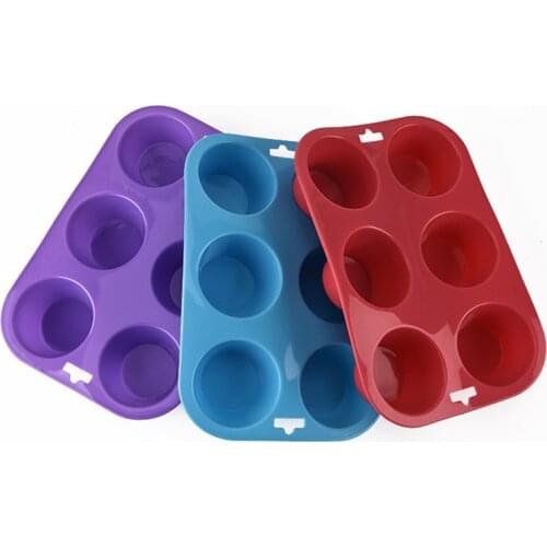 6 Holes Silicone Baking Mold 3D Hemisphere Shape Mold Chocolate Cupcake Cake Mold DIY Muffin Bakeware Kitchen Tools