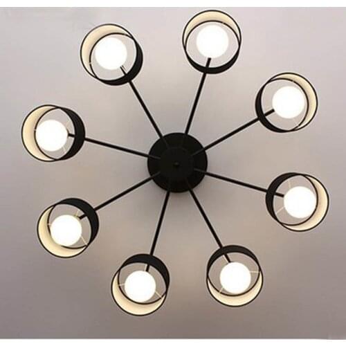 Modern LED white/black/Gold/Silver ceiling Chandeliers E27 With Lampshade simple creative Lighting Fixtures for Living room
