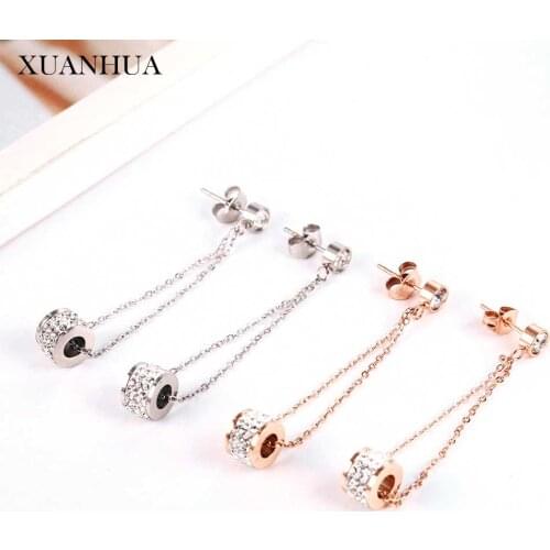 XUANHUA Drop Earrings For Women Jewelry Accessories Stainless Steel Jewelry Woman Vogue 2019 Bohemian Long Earrings