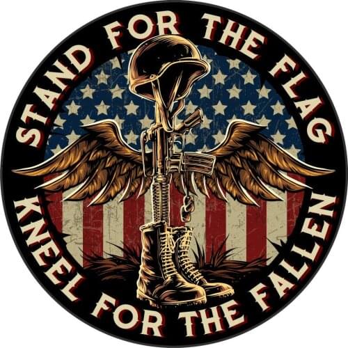 Amusing Battlefield Cross Stand for The Flag Kneel for The Fallen Patriotic Decal for Cars, Trucks, Motorcycles, Boats & Laptops