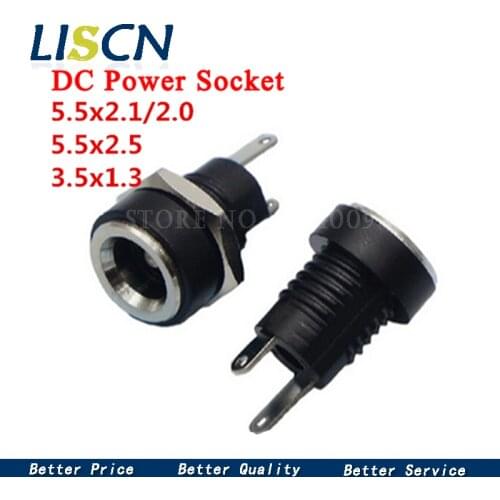 10PCS DC-022B High temperature resistant 5.5 * 2.1mm 5.5 * 2.5mm 3.5 * 1.3mm DC power socket DC power plug male 3.5X1.3mm DC022B