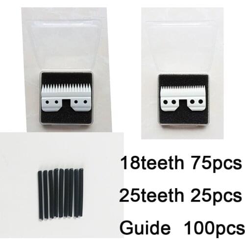 100pcs/lot 18teeth or 25teeth dog clipper ceramic moving blade standard oster A5 blade size high quality with blister package