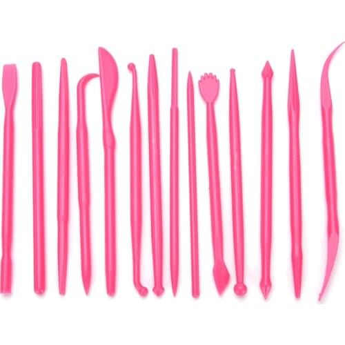 14 Pcs Plastic Sugar Turning Clay Soft Pottery Plastic Knife And Brush Brushes DIY Kit Tools Mini Sugar Turning Sculpture Tools
