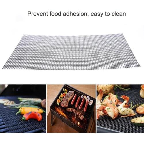 30x40cm Protable Heat Resistant Non-Stick Grid Barbecue Grilling Mat Outdoor Picnic Camping Barbecue Equipment