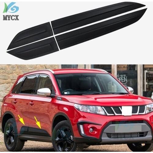 4pcs Car accessories ABS car body side moldings side door decoration for Suzuki Vitara 2015 2016 2017 2018 Car styling