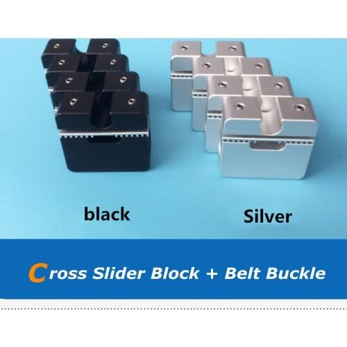 4pcs/lot Ultimaker 2 3D Printer Parts Aluminum Alloy Cross Slider Block With 2GT Belt Buckle For 8mm Shaft