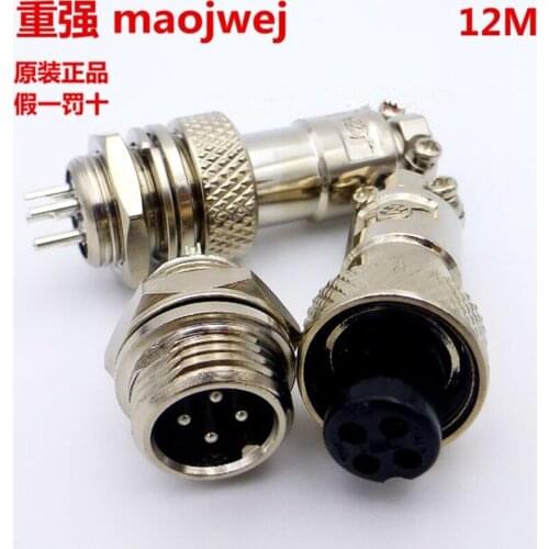 Aviation Connector 12M-4AB Zhongqiang connector Male and Female new and original 2pcs/lot