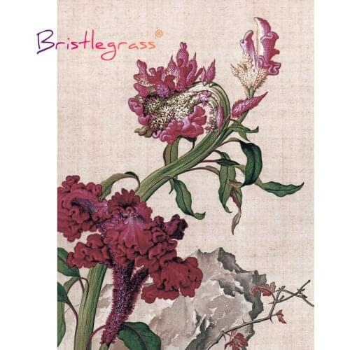 BRISTLEGRASS Wooden Jigsaw Puzzles 500 1000 Pieces Cockscomb Flower Giuseppe Castiglione Educational Toy Chinese Paintings Decor