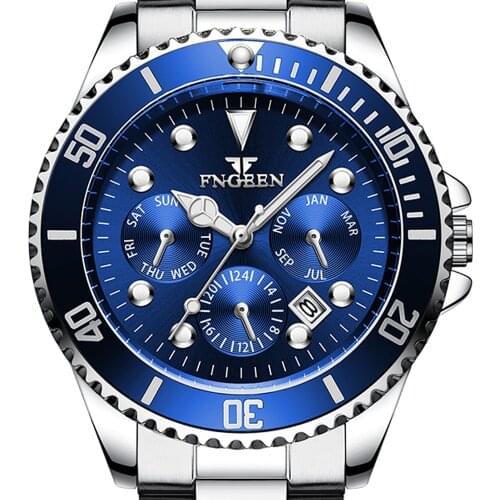 FNGEEN Men Watches Luxury Waterproof Military Quartz Wristwatches Male Clock Stainless Steel relogio masculino erkek kol saati