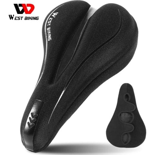 WEST BIKING 3D GEL Bicycle Saddle Cover Liquid Silicon Cycling Seat Cover Soft Anti Slip Mat Cushion MTB Road Bike Accessories