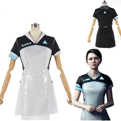 2020 Game Detroit: Become Human KARA Cosplay Costume Code AX400 Agent Outfit Girls Cute Dress Halloween Carnival Uniforms Top