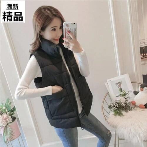 Jacket Vest Autumn Winter Womens Short Loose Large Size Bread Cotton-Padded Jacket Womens Coat Chaleco Mujer