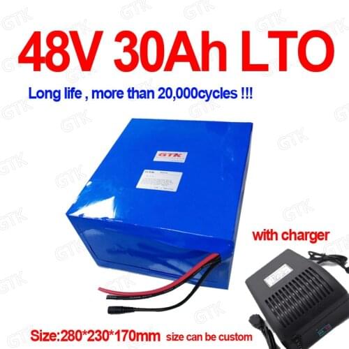LTO 48V 30AH Lithium titanate battery pack BMS 20S 2.4V LTO battery for inverter Solar system bike scooter e kart +5A charge