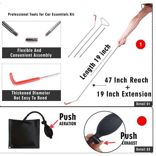 6-pieces Vehicle Car Tool Kit Long Reach Grabber Tool With Air Pump Dent Ventouse Carrosserie Auto Automobile Car Body Effectual