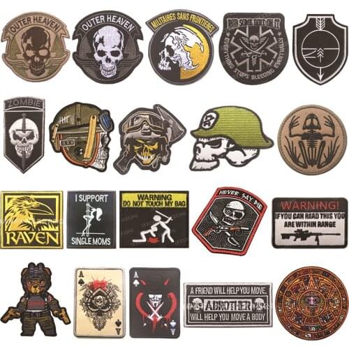 Animal Velcros Patches Tactical Skull Embroidered Sniper Special Force Military Embroidery Patch Navy SEALS DEVGRU ARMY Badges
