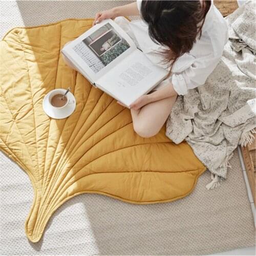 Nordic Leaf Rug Soft Cotton Floor Mat Rugs Baby Kids Bedroom Nursery Decor Carpet Blanket Living Room Home New Year Decoration