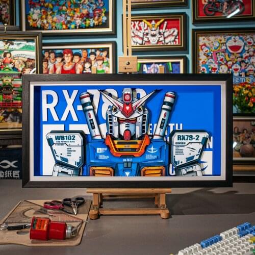 PG perfect grade RX-78 paper art three-dimensional painting _ handwork_decorative painting _ art painting _ birthday gift