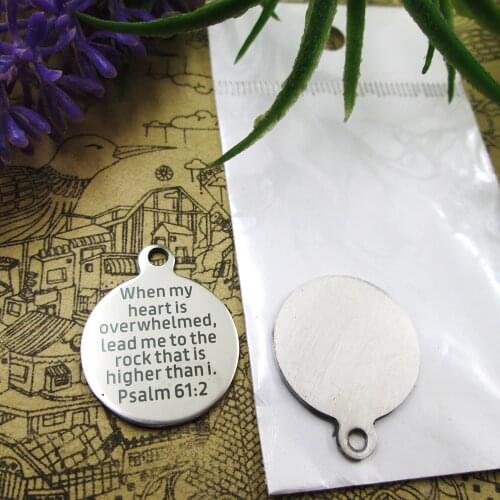 10pcs--"when my heart is overwhelmed..."stainless steel charms 5 styles for choosing DIY Charms for necklace bracelets