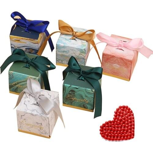 Multicolor Marbling Wedding Candy Box Thanks Boxes for Guest Baby Shower Birthday Packaging Gift Box Favors Event Party Supplies