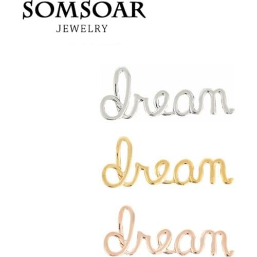 Somsoar Jewelry Dream Charm Fit For Leather Wrappable Bracelet 10pcs/lot