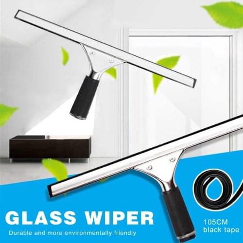 Stainless Steel Glass wiper with Replacement Rubber Stick Glass Brush Cleaning Tools Household JS22