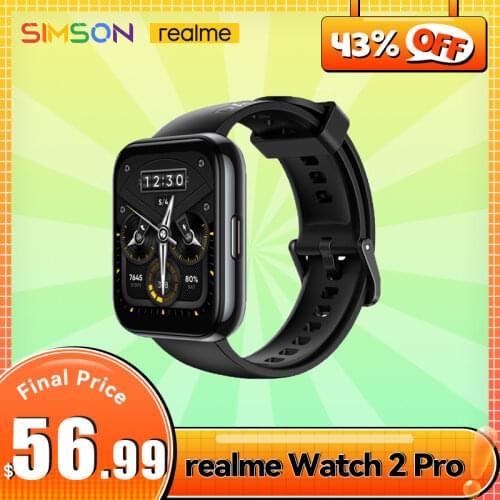 Realme Watch 2 Pro Smartwatch 14 Day Battery Life 90 Sport Modes GPS High-Precision Dual-Satellite IP68 Water Resistant