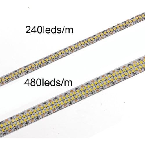 High CRI 90+ 240LED/m 480leds/m LED Strip light 2835 SMD Leds 12V 24V High Bright Flexible LED Rope Ribbon Tape Light warm white