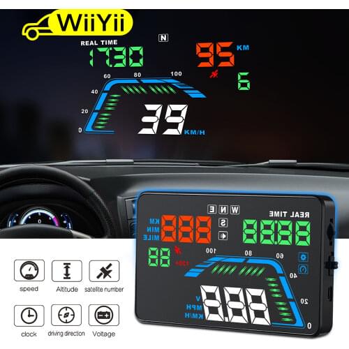 Universal NEW Q7 5.5" Multi Color Auto Car HUD GPS Head Up Display Speedometers Overspeed Warning Dashboard Windshield Projector