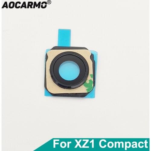 Aocarmo Back Rear Camera Len Glass With Ring Frame Adhesive Sticker For Sony Xperia XZ1 Compact XZ1mini XZ1C G8441 G8442